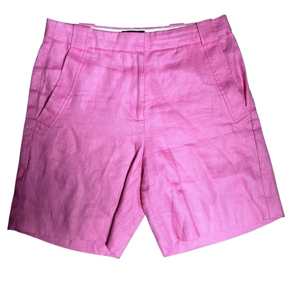 J. Crew Linen Shorts Women’s 4 Small Pink 7.5” Inseam Pockets Preppy Beach - Picture 1 of 7